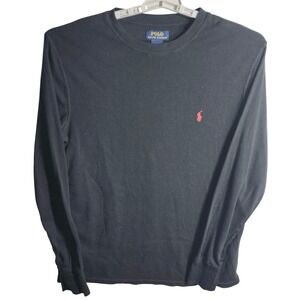 Polo Ralph Lauren Black Waffle Knit Long Sleeve Thermal Shirt Men's Size L